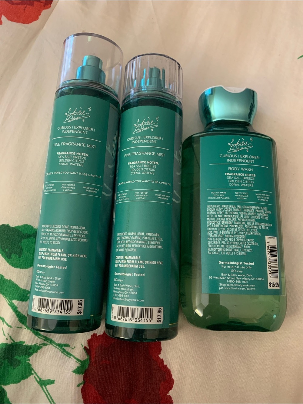 Bath & Body Works Disney Princess Ariel Fine Fragrance Mist & Body Wash - Teal - Picture 3 of 3